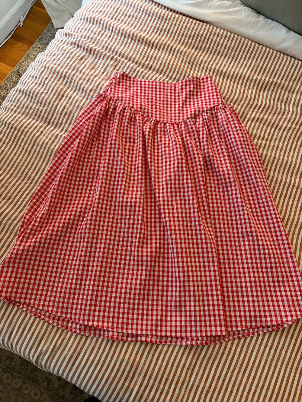 Cider Red and White Gingham Circle Skirt
